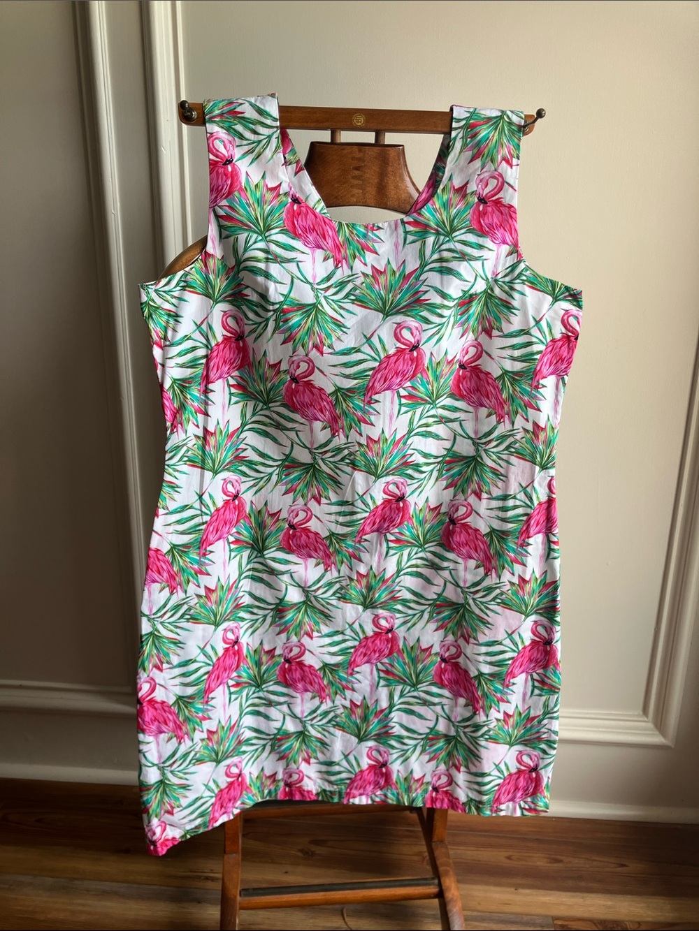 Hawaii Hangover Sleeveless Pink Flamingo Print Shift Dress